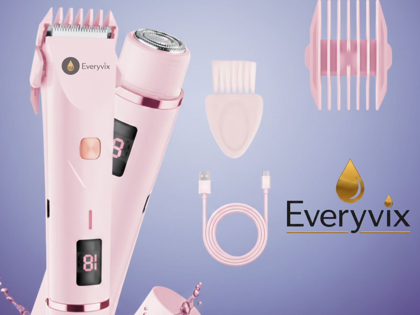 Pink Dual Head Trimmer & Shaver – Gentle Intimate Groomer for Women